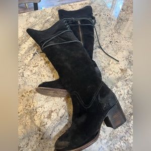Freebies Steven Brock Over-The-Knee Lace-Up Suede Boots